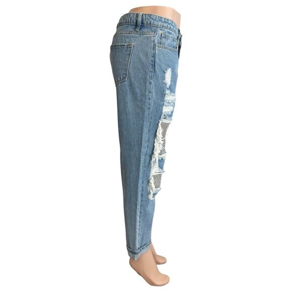 Fashion Nova Best Of You Boyfriend Jeans - Medium Blue Wash SZ 9 $55 - Picture 9 of 15